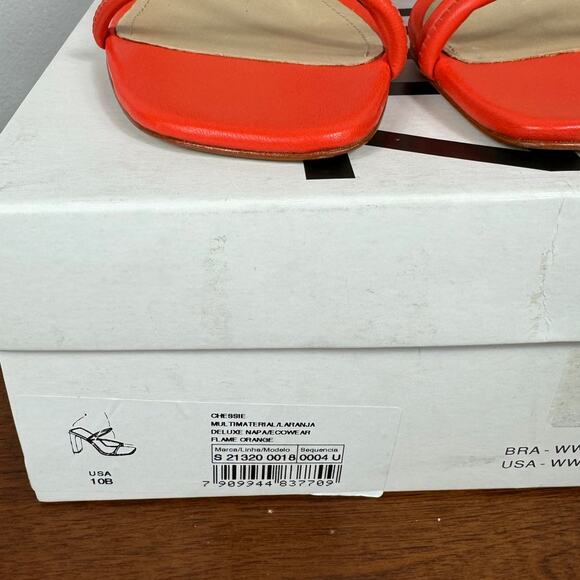 Schutz Chessie Slip On High Heel Sandals in Flame Orange Size 10 - Picture 11 of 11